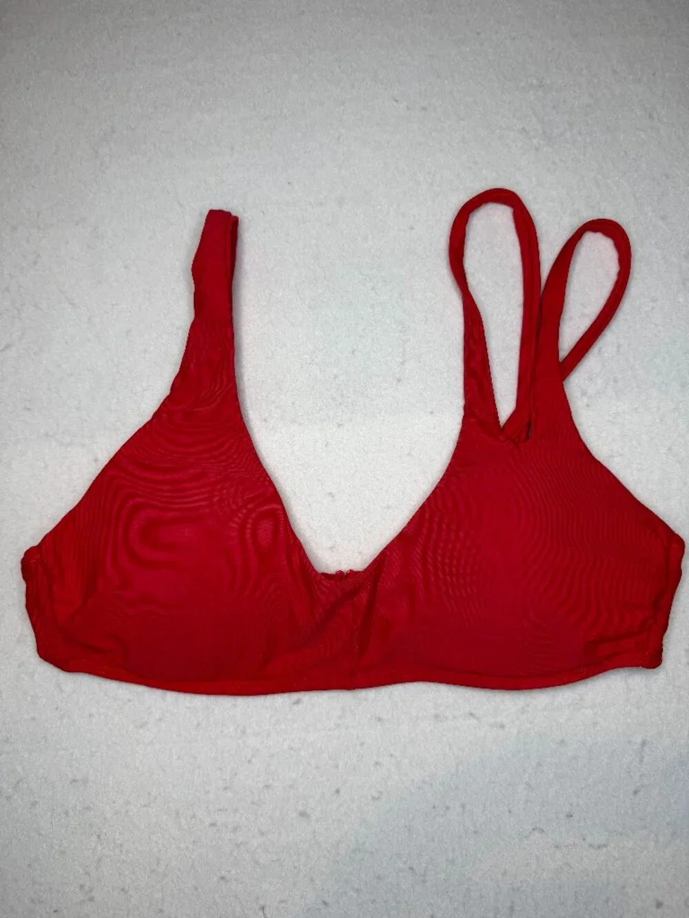 Aerie Women’s Scoop Encolure Degagee Bikini Top Small Red swim suit